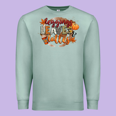 Leaves And Lattes Premium Sweatshirt Designed By Cowgirlartshop