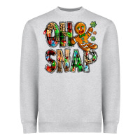 Heather Grey Oh snap Christmas Heavyweight Sweatshirt - NancyCooperArtShop