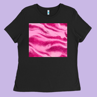 Pink Glitter Ladies Tee Designed By Jahusdesignshop