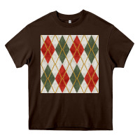 Chocolate Brown christmas diamond plaid seamless pattern Heavy Core Tee - BundleAndBundleShop