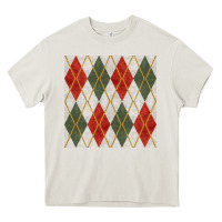 Christmas Diamond Plaid Seamless Pattern Heavy Core Tee | Teevron