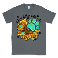 Charcoal Heather life is better with cats Classic Tee - NancyCooperArtShop