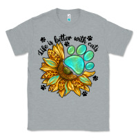 Heather Grey life is better with cats Classic Tee - NancyCooperArtShop