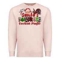 Pale Pink santas favorite  football player Premium Sweatshirt - CowGirlArtShop