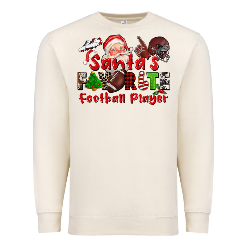 Santas Favorite  Football Player Premium Sweatshirt by CowGirlArtShop | Teevron