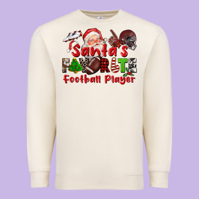 Santas Favorite  Football Player Premium Sweatshirt Designed By Cowgirlartshop