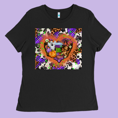 Halloween Heart Ladies Tee Designed By Adodesignshop