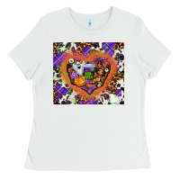 White halloween heart Ladies Tee - AdoDesignShop