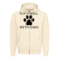 Sandshell Plays Well With Dogs Zipper Hoodie - Bettercallsaul
