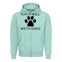 Seafoam Plays Well With Dogs Zipper Hoodie - Bettercallsaul