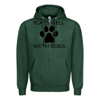 Sports Green Plays Well With Dogs Zipper Hoodie - Bettercallsaul