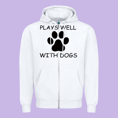 Plays Well With Dogs Zipper Hoodie Designed By Bettercallsaul
