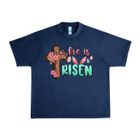 Navy he is risen Urban Heavy Tee - MaliasSmallBusiness