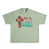 Oil Green he is risen Urban Heavy Tee - MaliasSmallBusiness