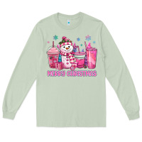 Matcha merry christmas snowman coffee cups Long Sleeve Tee - MaliasSmallBusiness