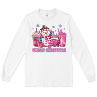 White merry christmas snowman coffee cups Long Sleeve Tee - MaliasSmallBusiness