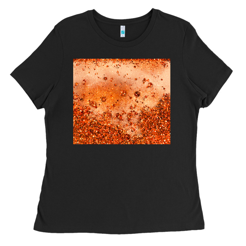Orange Glitter Tumbler Ladies Tee by JahusDesignShop | Teevron