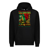 Black celebrating black freedom 6 19 1865 juneteenth Premium Hoodie - CowGirlArtShop