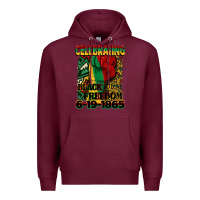 Burgundy celebrating black freedom 6 19 1865 juneteenth Premium Hoodie - CowGirlArtShop