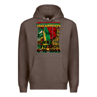 Coffee celebrating black freedom 6 19 1865 juneteenth Premium Hoodie - CowGirlArtShop