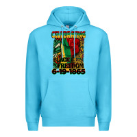 Ocean Blue celebrating black freedom 6 19 1865 juneteenth Premium Hoodie - CowGirlArtShop