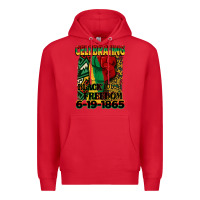 Red celebrating black freedom 6 19 1865 juneteenth Premium Hoodie - CowGirlArtShop
