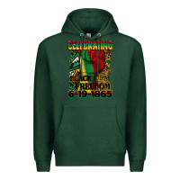 Sports Green celebrating black freedom 6 19 1865 juneteenth Premium Hoodie - CowGirlArtShop