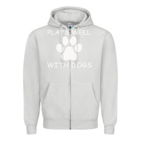 Dove Grey Plays Well With Dogs Zipper Hoodie - Bettercallsaul