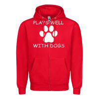Red Plays Well With Dogs Zipper Hoodie - Bettercallsaul