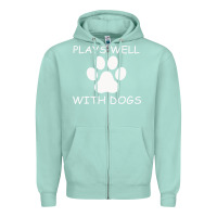 Seafoam Plays Well With Dogs Zipper Hoodie - Bettercallsaul