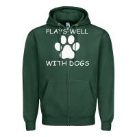 Sports Green Plays Well With Dogs Zipper Hoodie - Bettercallsaul