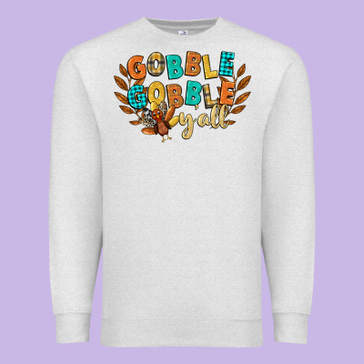 Gobble Gobble Yall Premium Sweatshirt Designed By Cowgirlartshop