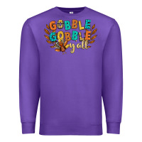 Purple gobble gobble yall Premium Sweatshirt - CowGirlArtShop