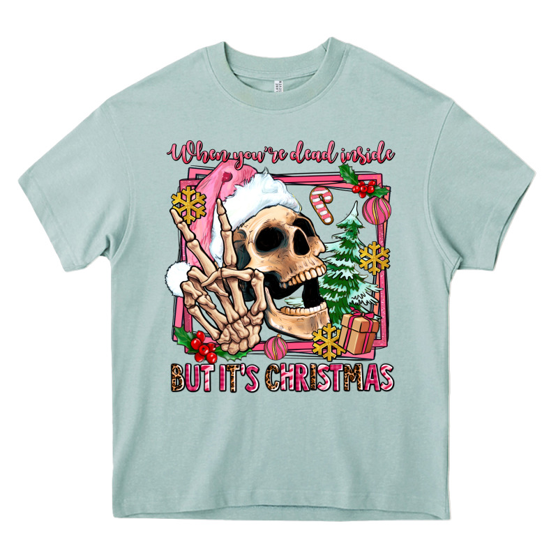 When You're Dead Inside But It's Christmas Heavy Core Tee by AdoDesignShop | Teevron