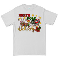 Dove Grey North Pole Delivery Santa Sleigh Premium Tee - Artiststas