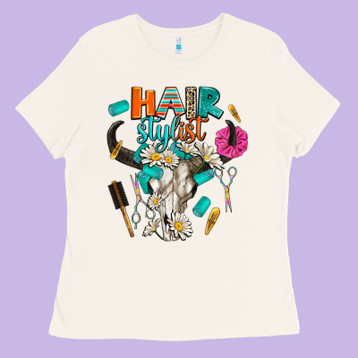 Bullskull Hairstlist Ladies Tee Designed By Adodesignshop