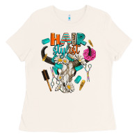 Bone bullskull hairstlist Ladies Tee - AdoDesignShop