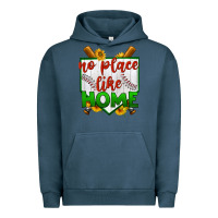 Pigment Midnight Navy no place like home baseball Urban Hoodie - BundleAndBundleShop