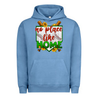 Pigment Pebble Blue no place like home baseball Urban Hoodie - BundleAndBundleShop