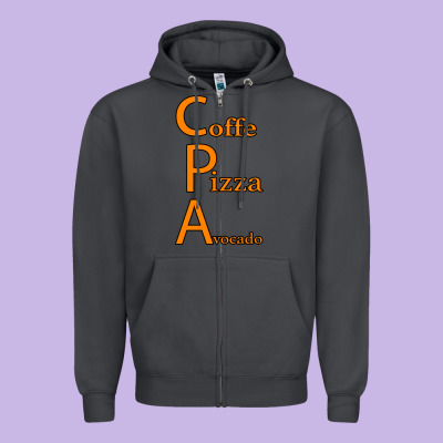 Coffe Pizza Avocado Zipper Hoodie Designed By Bettercallsaul