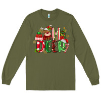 Army Green oh deer reindeer Long Sleeve Tee - MaliasSmallBusiness