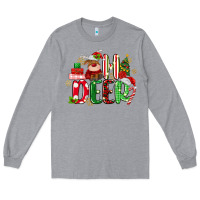 Heather Grey oh deer reindeer Long Sleeve Tee - MaliasSmallBusiness