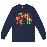 Navy oh deer reindeer Long Sleeve Tee - MaliasSmallBusiness