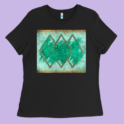 Green Glitter Ladies Tee Designed By Jahusdesignshop