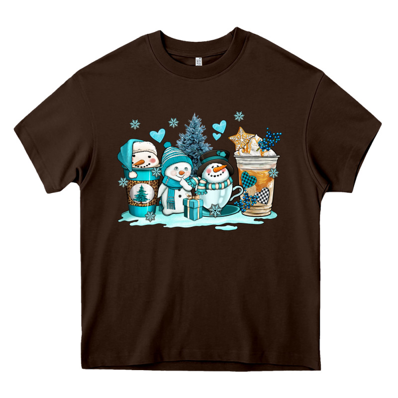 Winter Snowman Coffee Cups Heavy Core Tee by AdoDesignShop | Teevron