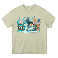 Mossy winter snowman coffee cups Heavy Core Tee - AdoDesignShop