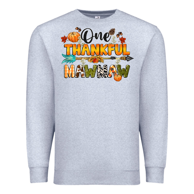 One Thankful Mawmaw Premium Sweatshirt by CowGirlArtShop | Teevron