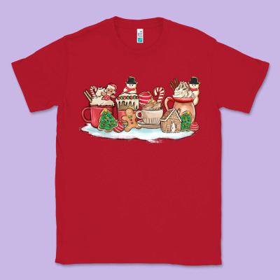 Christmas Cookie Coffe Cups Classic Tee Designed By Maliassmallbusiness