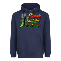 Navy steppin into juneteenth heels Heavyweight Hoodie - CowGirlArtShop