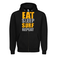 Black eat sleep surf repeat Zipper Hoodie - Bettercallsaul